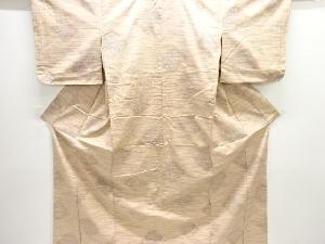 アンティーク　抽象模様織り出し手織り紬着物アンサンブル